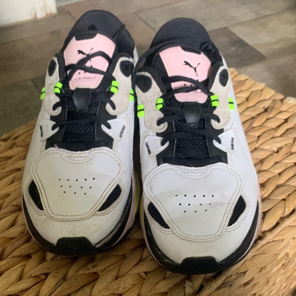 Puma White & Pink Athletic Sneakers